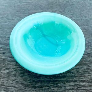 Avon Vintage Blue Milk Glass Marbled Bowl Dish